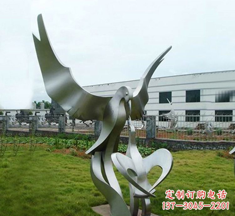 大同“喂食”不锈钢动物鸟类景观雕塑,公园校园中国文化传承雕塑
