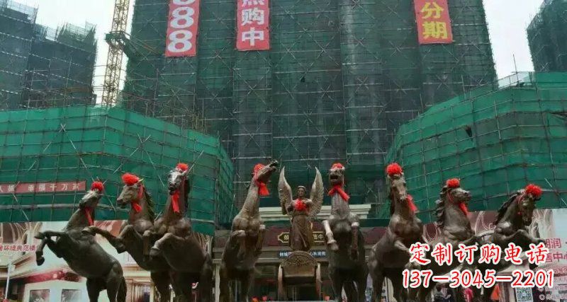 大同阿波罗八匹马踏浪而来景观马群铜雕