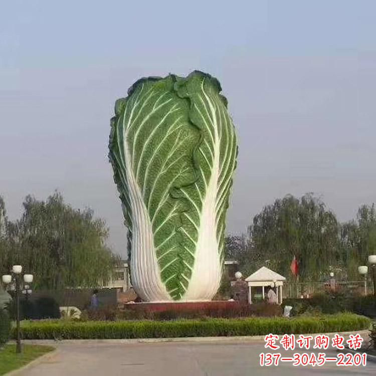 大同玻璃钢招财白菜雕塑-城市园林仿真植物景观
