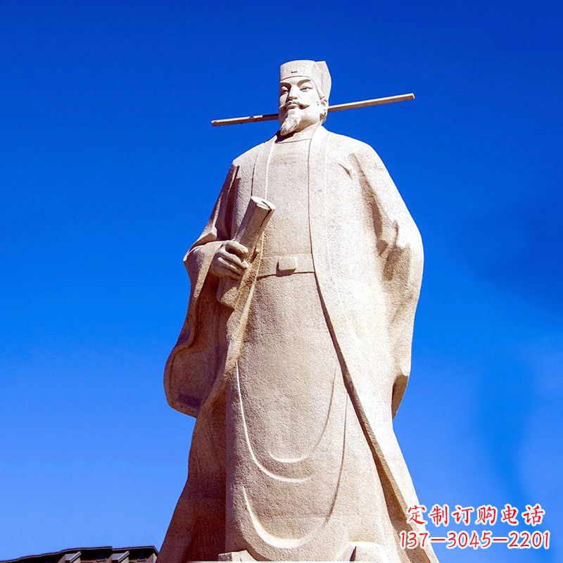 大同景区园林欧阳修大型砂岩雕像-中国历史文化名人著名文学大家