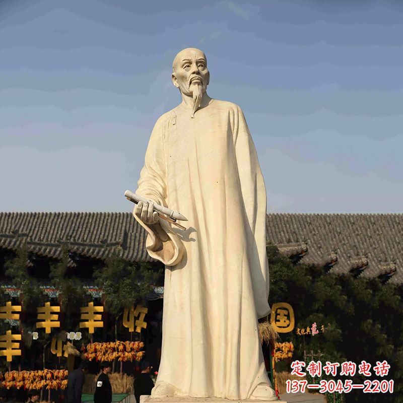 大同清代书画家郑板桥石雕塑-中国历史名人汉白玉雕像