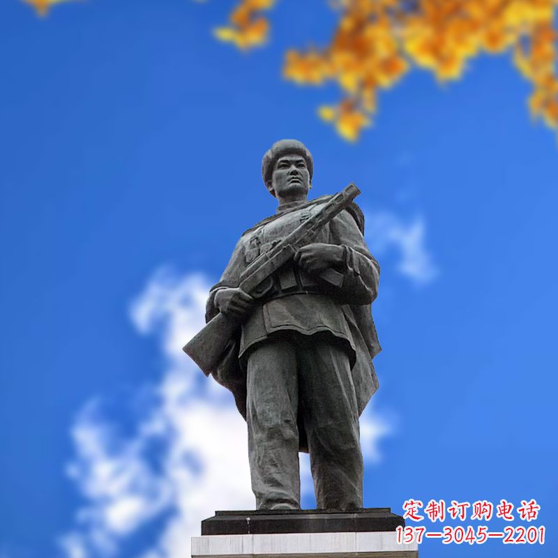 大同中国著名抗战英雄人物邱少云石雕塑像