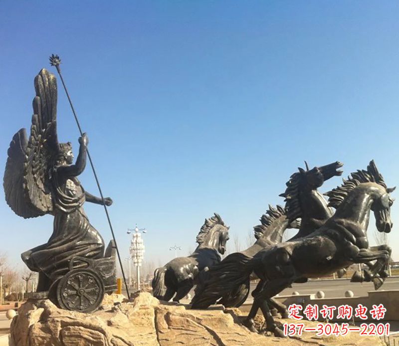 大同阿波罗战车小区景观铜雕 (3)