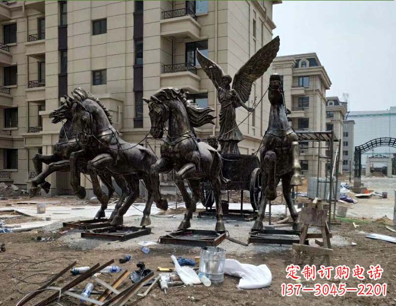 大同阿波罗战车小区景观铜雕
