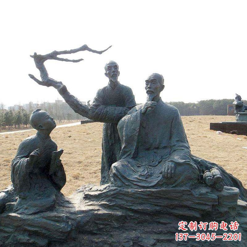 大同八大山人景观小品雕塑-公园历史名人著名画家朱耷情景雕塑