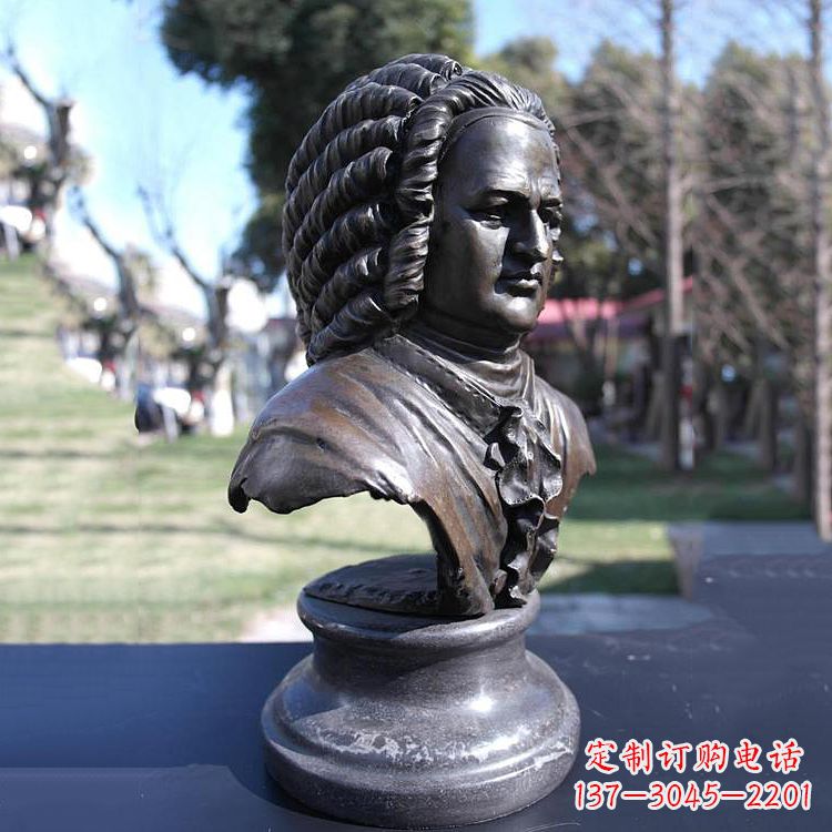 大同巴赫头像铜雕德古巴洛克时期作曲家胸像雕刻