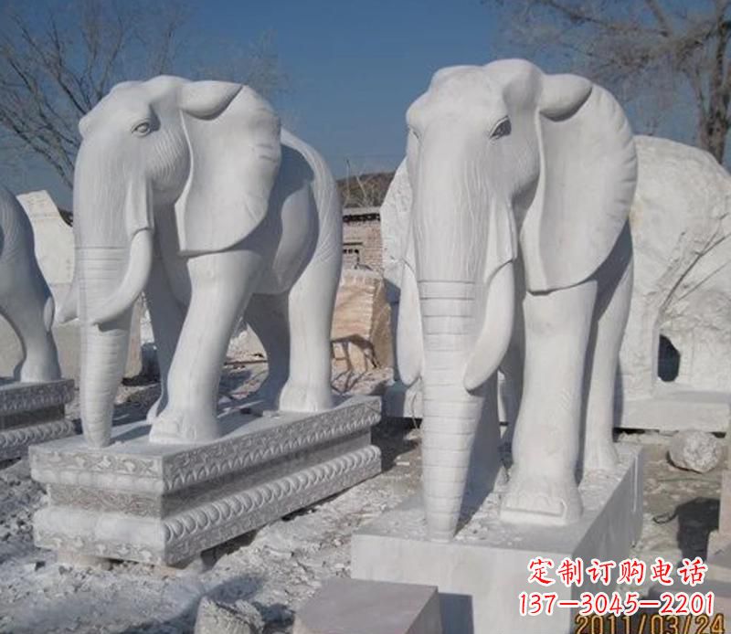 大同白色石头大象