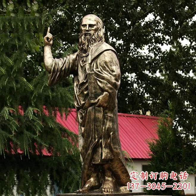大同柏拉图玻璃钢仿铜雕像-古希腊哲学家雕塑