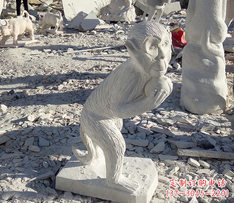 大同抱桃子的猴子石雕系列传承古老文化，让爱活跃起来