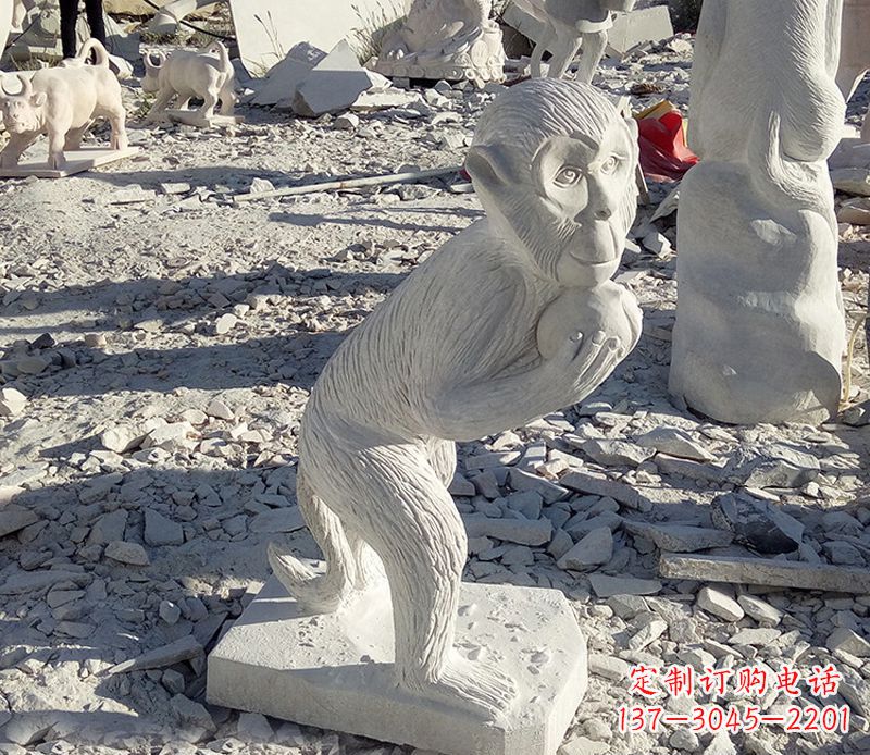 大同抱桃子的猴子石雕系列传承古老文化,让爱活跃起来