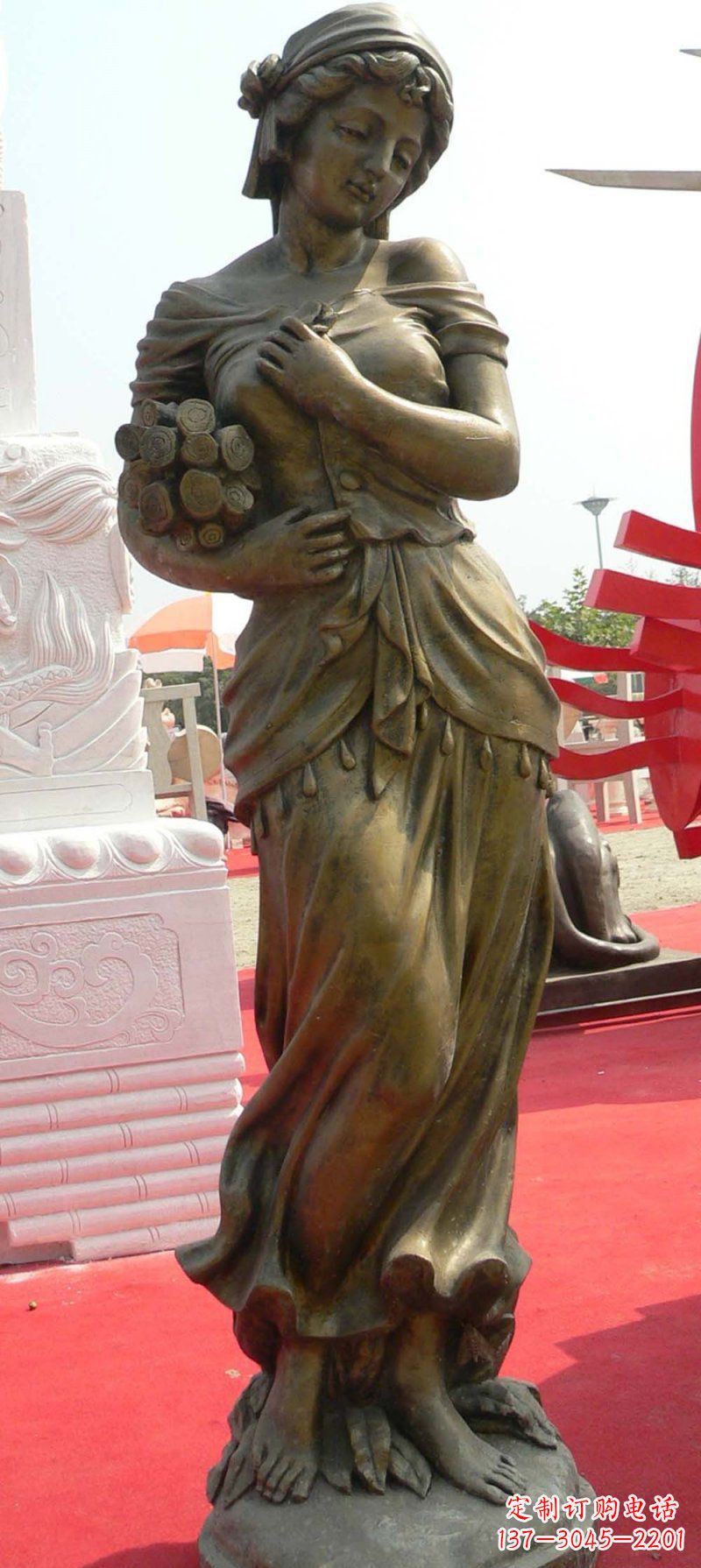 大同少女梦想铜雕