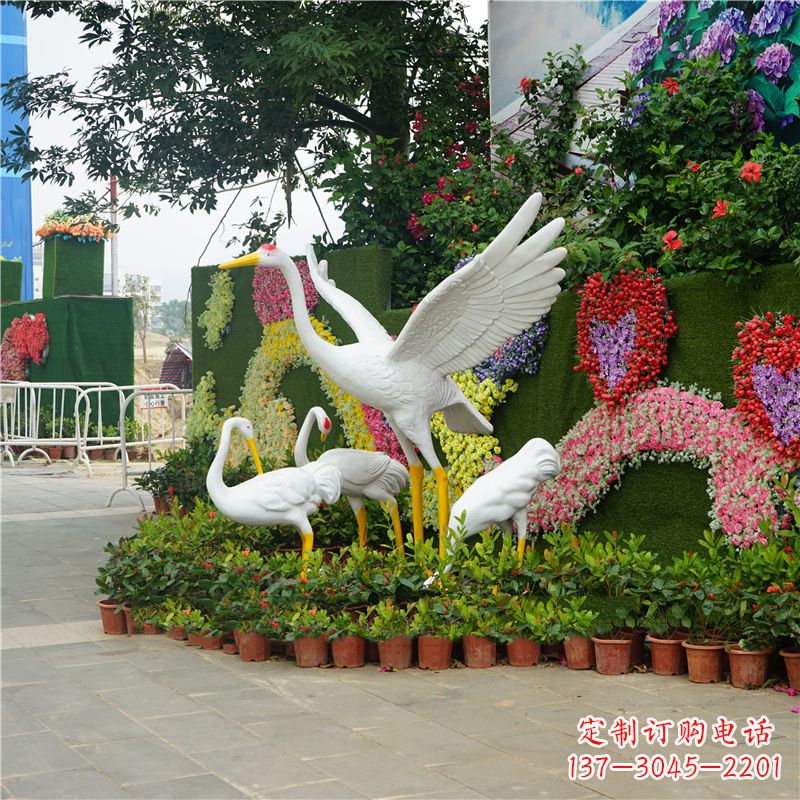 大同仙鹤玻璃钢雕塑