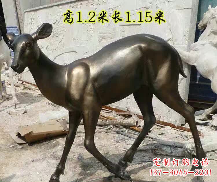 大同奔跑的小鹿铜雕 (2)