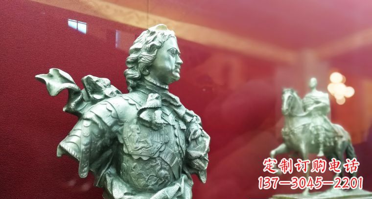 大同彼得大帝半身像古代西方名人铜雕
