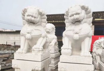 大同3米高汉白玉狮子 镇宅 动物雕塑