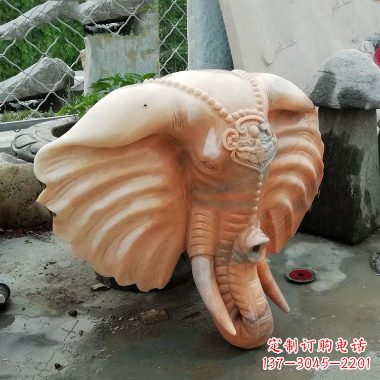 大同壁挂喷水大象头雕塑