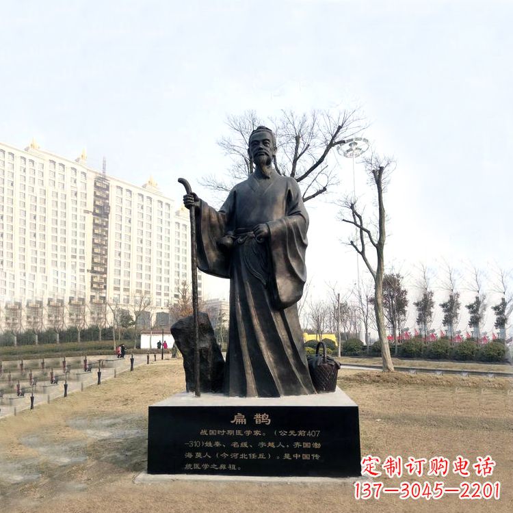 大同扁鹊铜雕塑像-城市广场历史著名医学人物雕像
