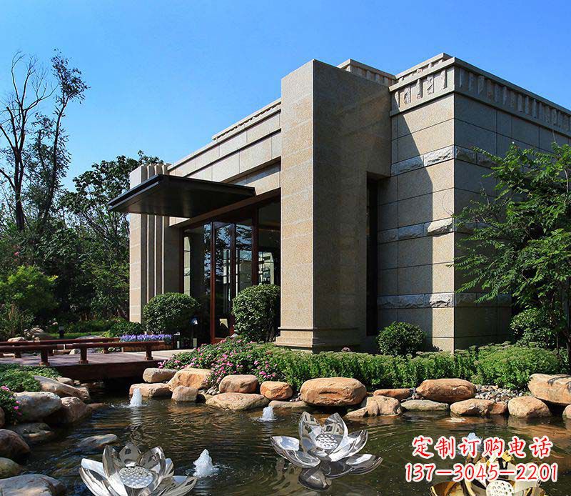 大同别墅不锈钢镜面莲花雕塑