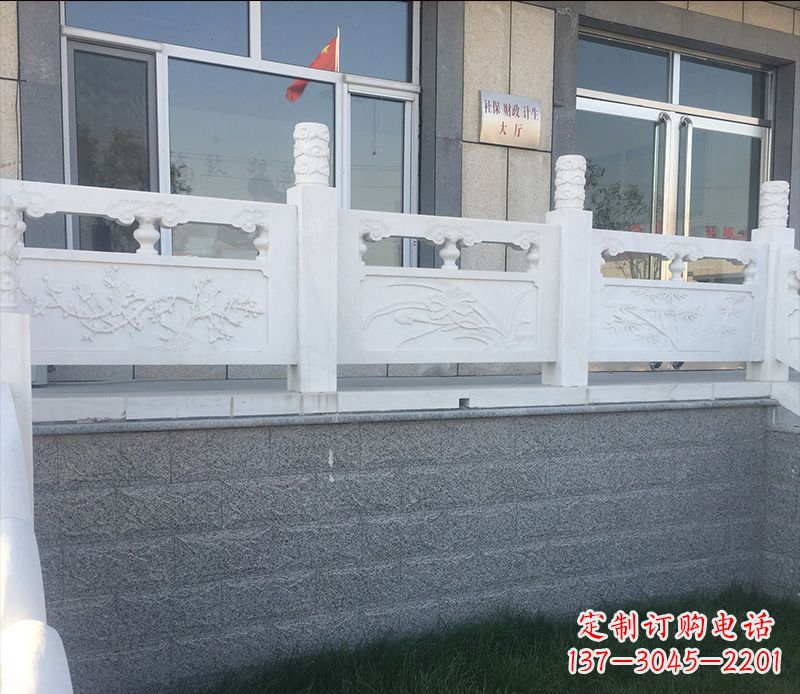大同别墅汉白玉栏板景观石雕 (2)