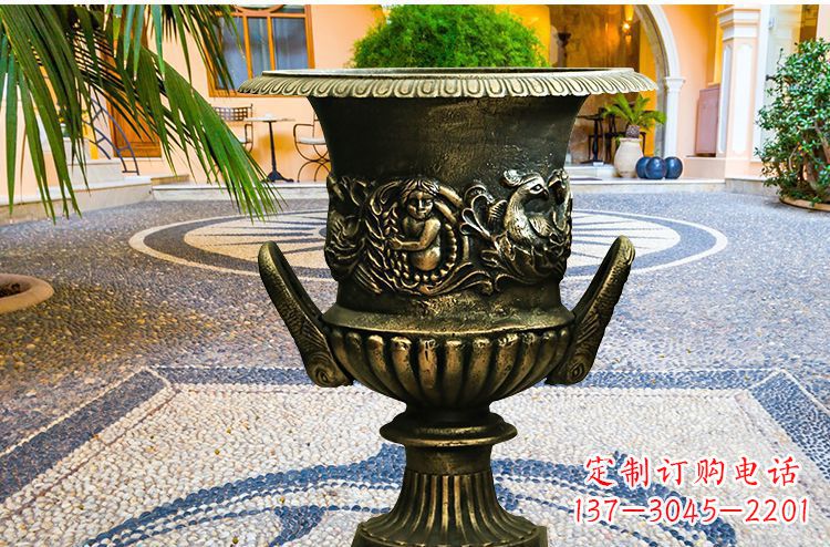大同别墅花盆铜雕