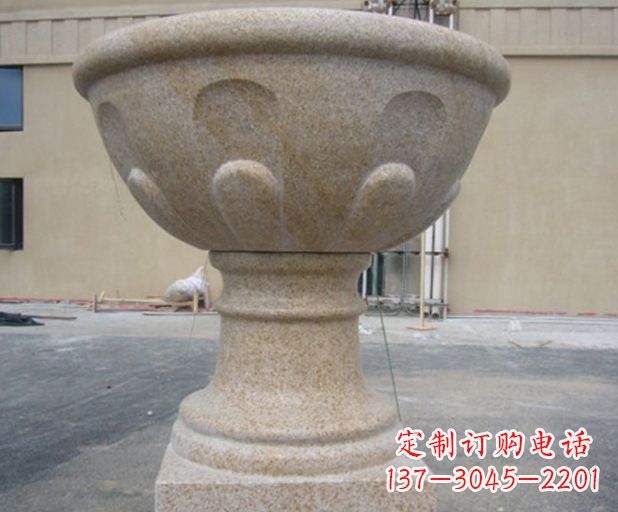 大同别墅景观大理石花盆石雕 (3)