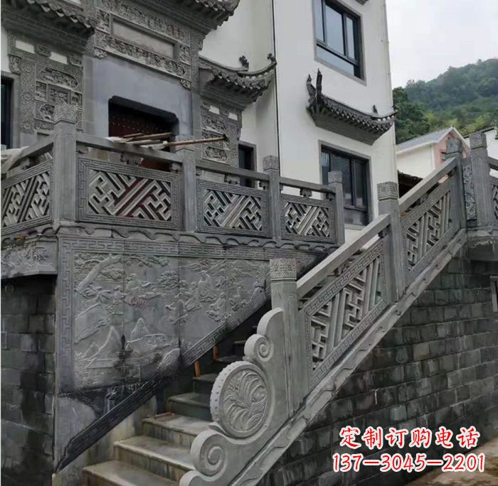 大同别墅景观仿古石雕栏板_2