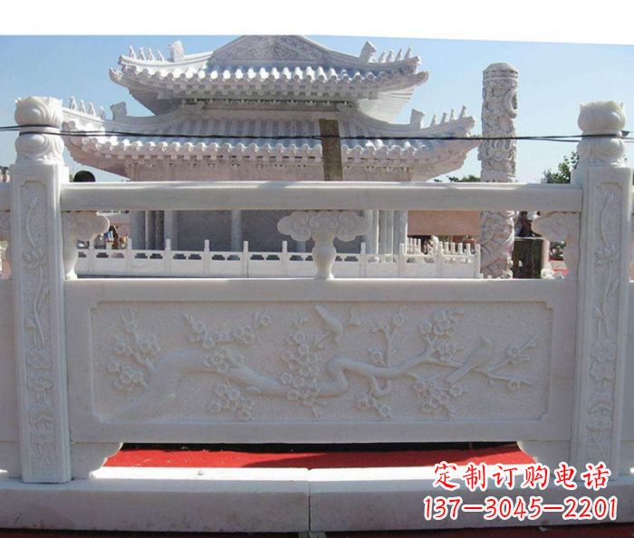 大同别墅景观汉白玉石浮雕栏板