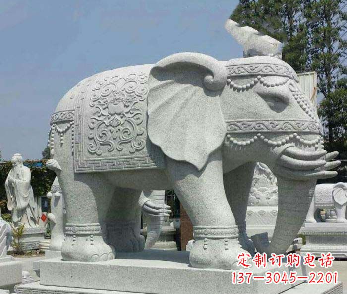 大同别墅景观缅甸大象石雕