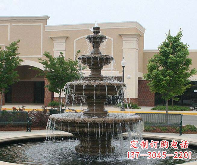 大同别墅景观石雕多层喷泉雕塑 (3)