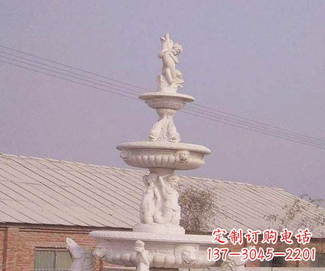 大同别墅景观天使喷泉石雕 (2)