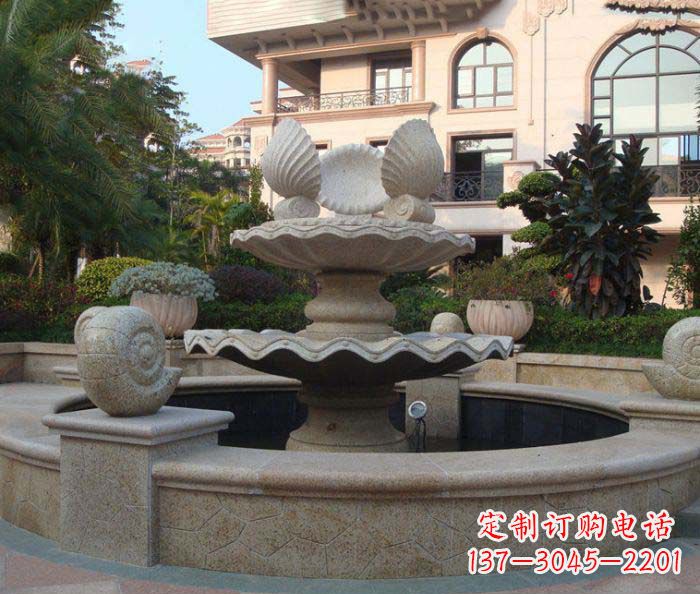 大同别墅景观蜗牛喷泉石雕