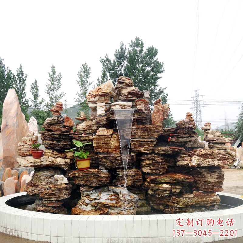 大同别墅奇石鱼池假山