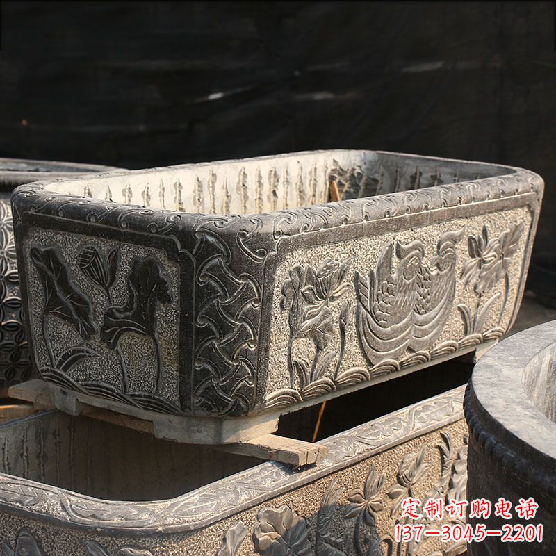 大同别墅石雕槽水缸