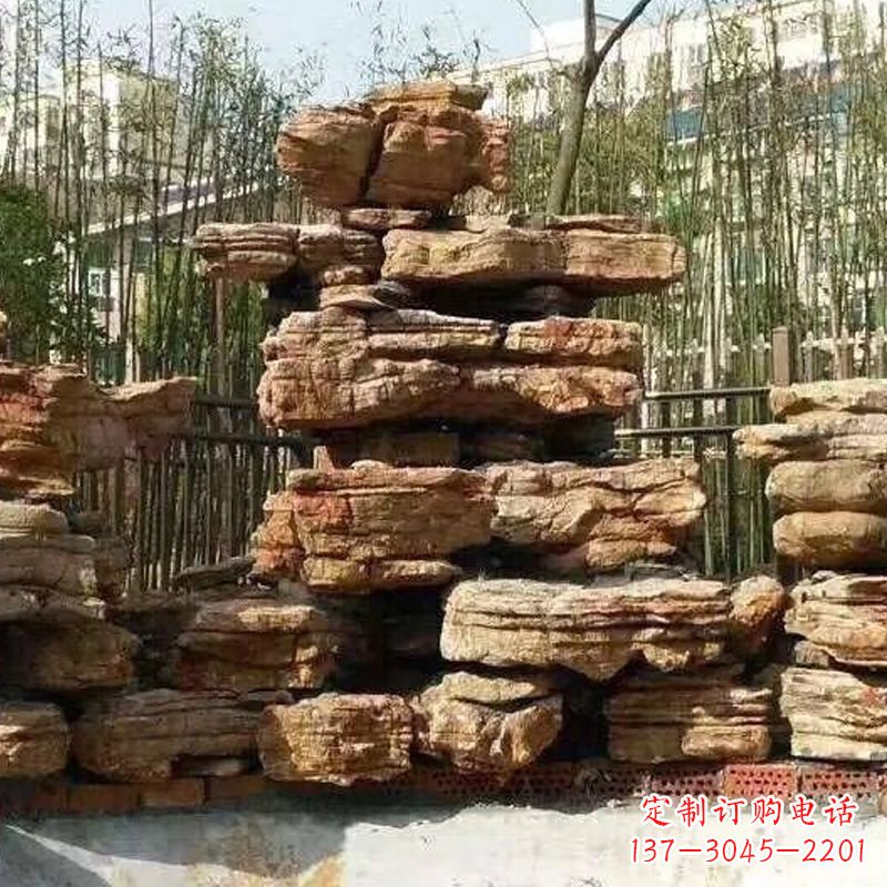 大同别墅庭院千层石奇石假山