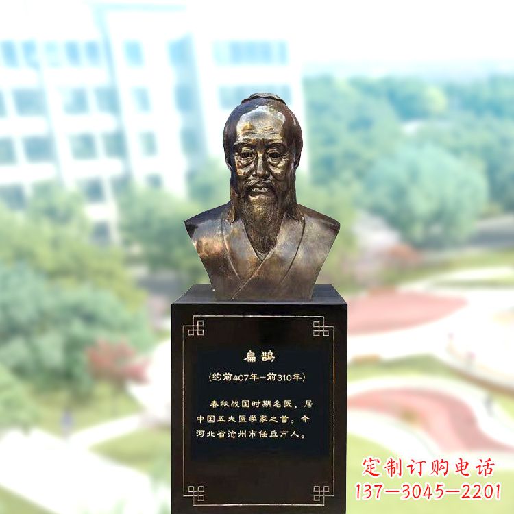 大同玻璃钢扁鹊著名医生半身像雕塑