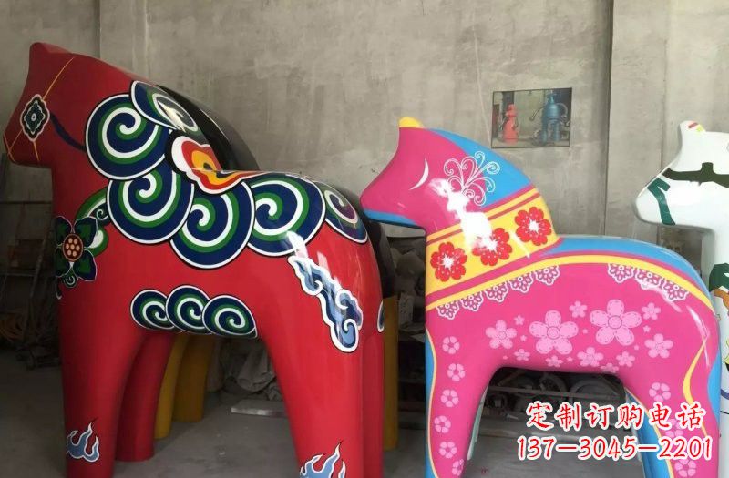 大同新颖独角兽彩绘玻璃钢装饰品