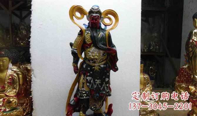 大同玻璃钢彩绘持刀关公