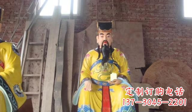 大同玻璃钢彩绘文财神寺庙神像雕塑