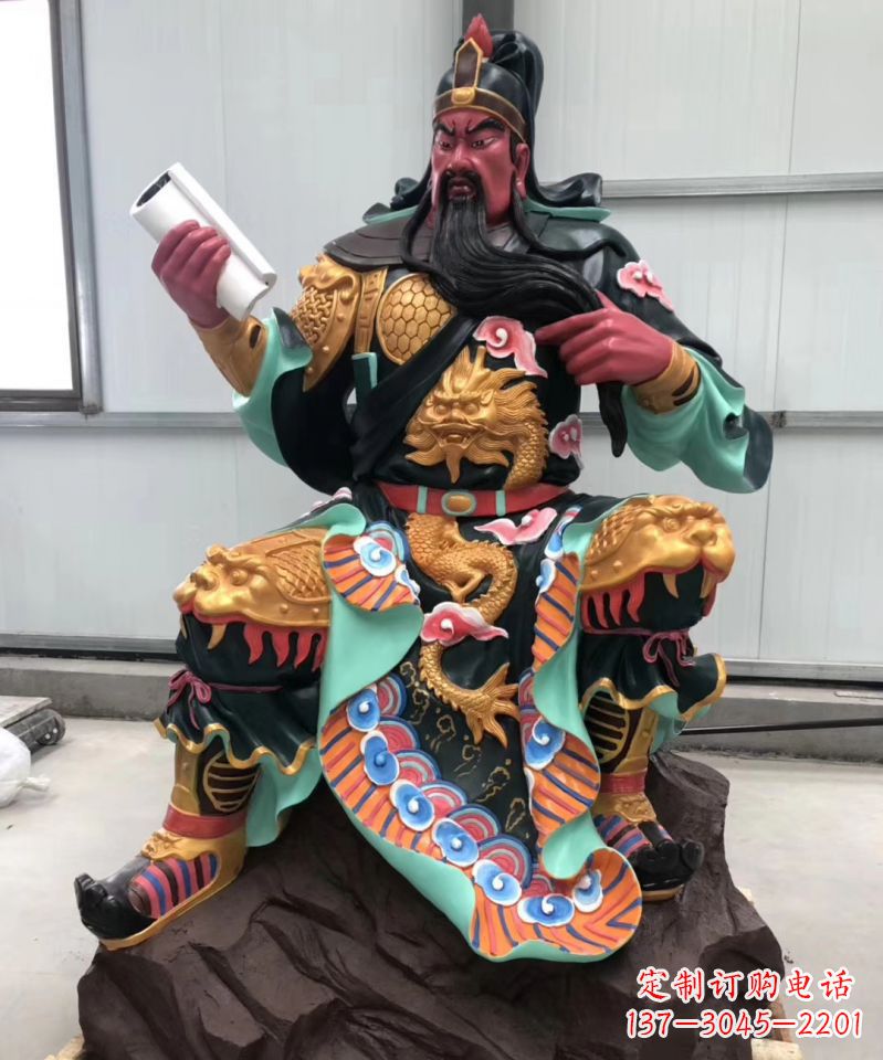 大同玻璃钢彩绘关公雕像艺术之美