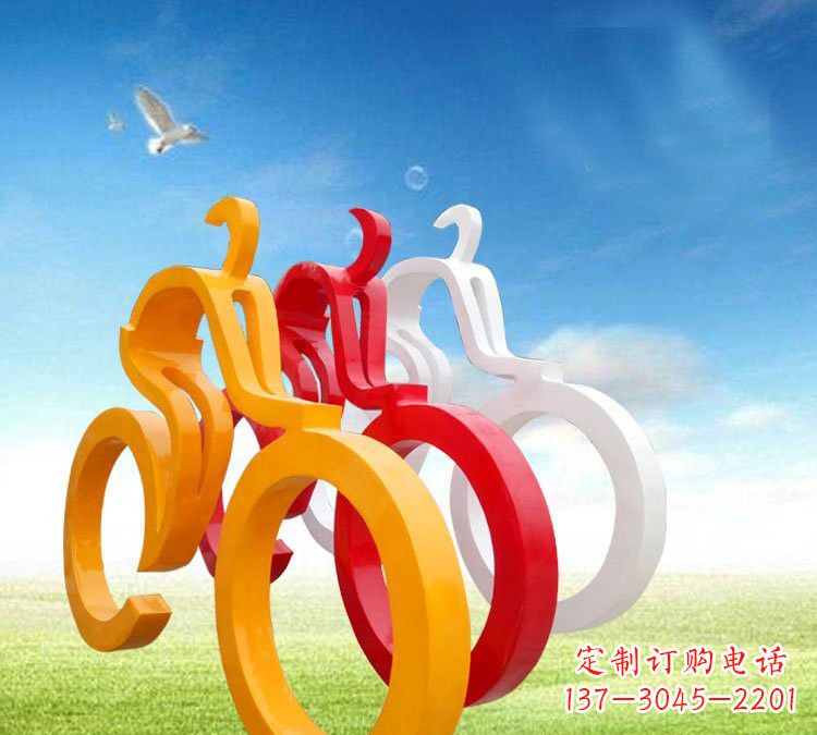 大同玻璃钢艺术自行车雕塑