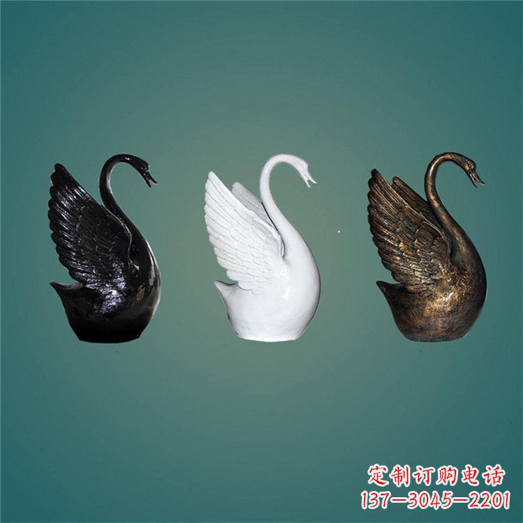 大同玻璃钢抽象天鹅雕塑-水景水池可喷水动物雕塑摆件