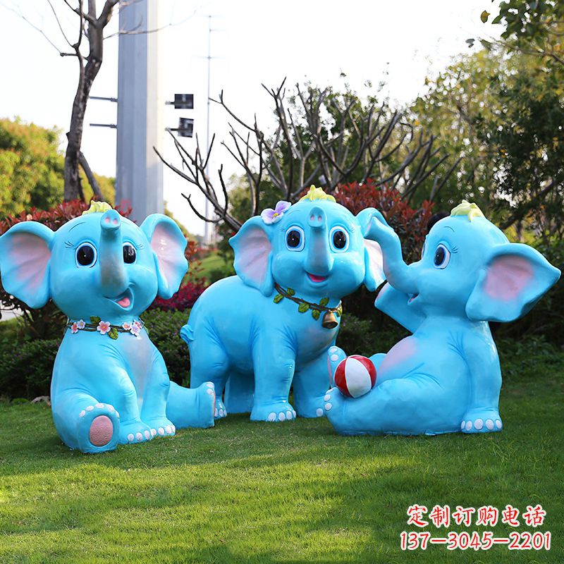 大同玻璃钢大象雕塑精美的艺术品