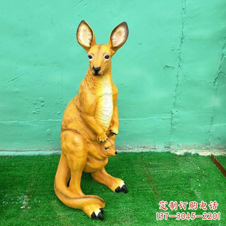 大同玻璃钢袋鼠仿真雕塑