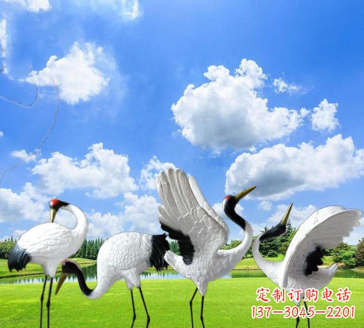 大同玻璃钢丹顶鹤雕塑——一件艺术精品
