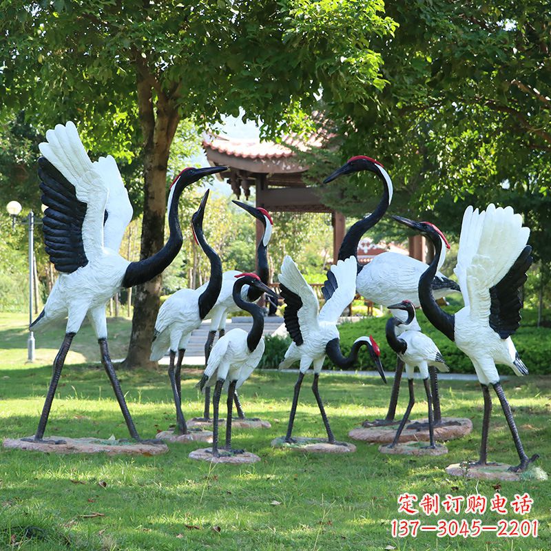 大同玻璃钢丹顶鹤雕塑传承中华文化之美