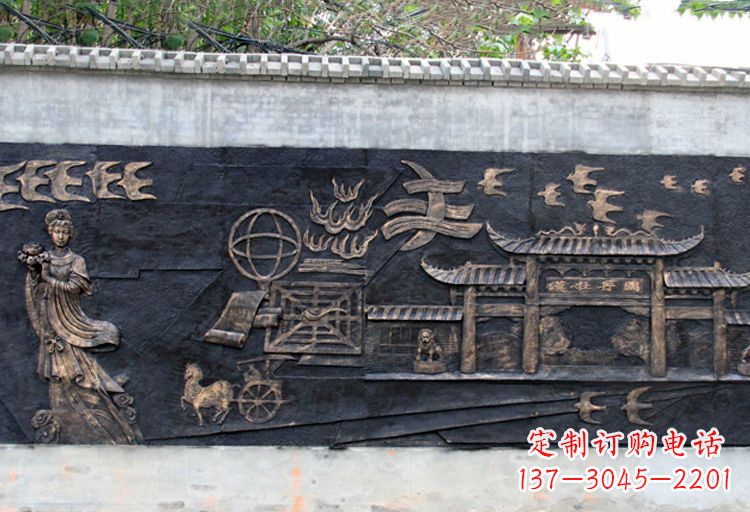 大同玻璃钢仿铜牡丹雕塑
