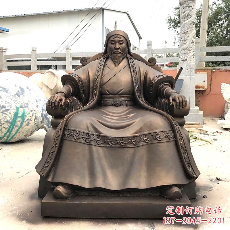大同成吉思汗玻璃钢仿铜雕塑
