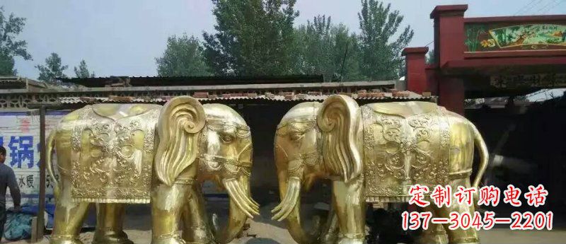 大同玻璃钢大象雕塑仿铜雕塑的精美之作