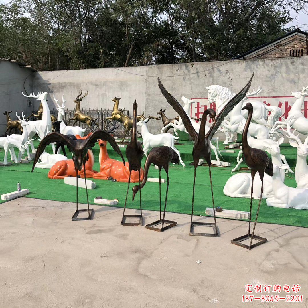 大同仙鹤玻璃钢雕塑精致美丽的艺术品