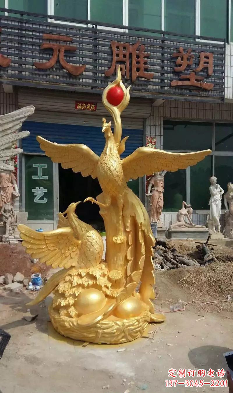 大同玻璃钢仿铜凤凰